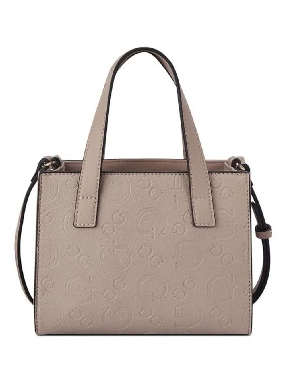 Guess Polyurethane Taupe Textured Holden Mini Tote Bag w/ Strap